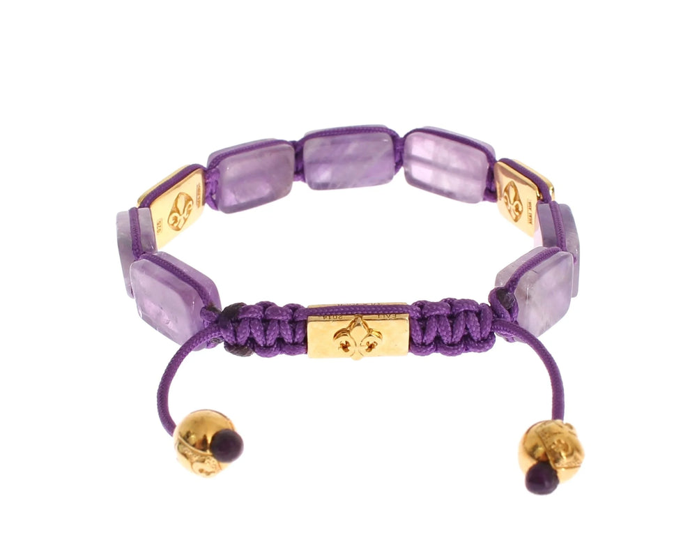 Nialaya CZ Amethyst 18K Gold 925 Bracelet - M - Bracelets