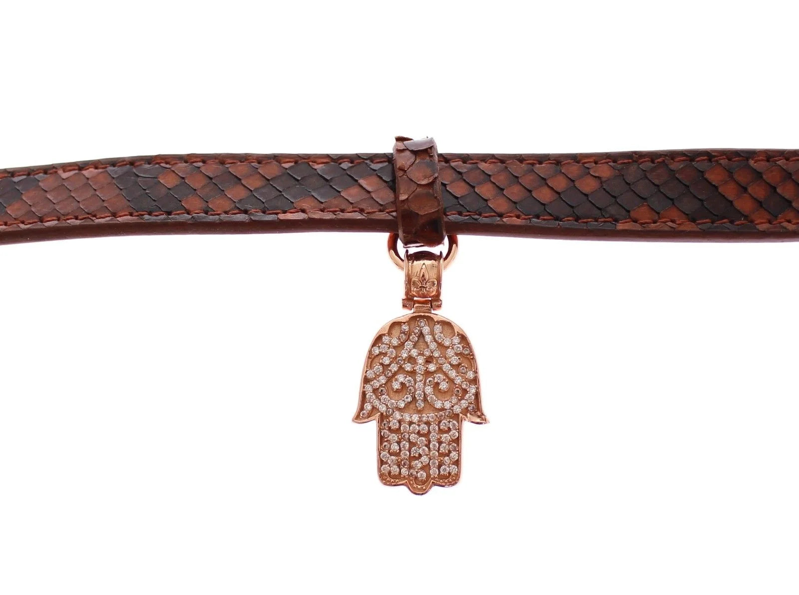 Nialaya CZ Hamsa Eye 18K Gold 925 Silver Bracelet - S - Bracelets