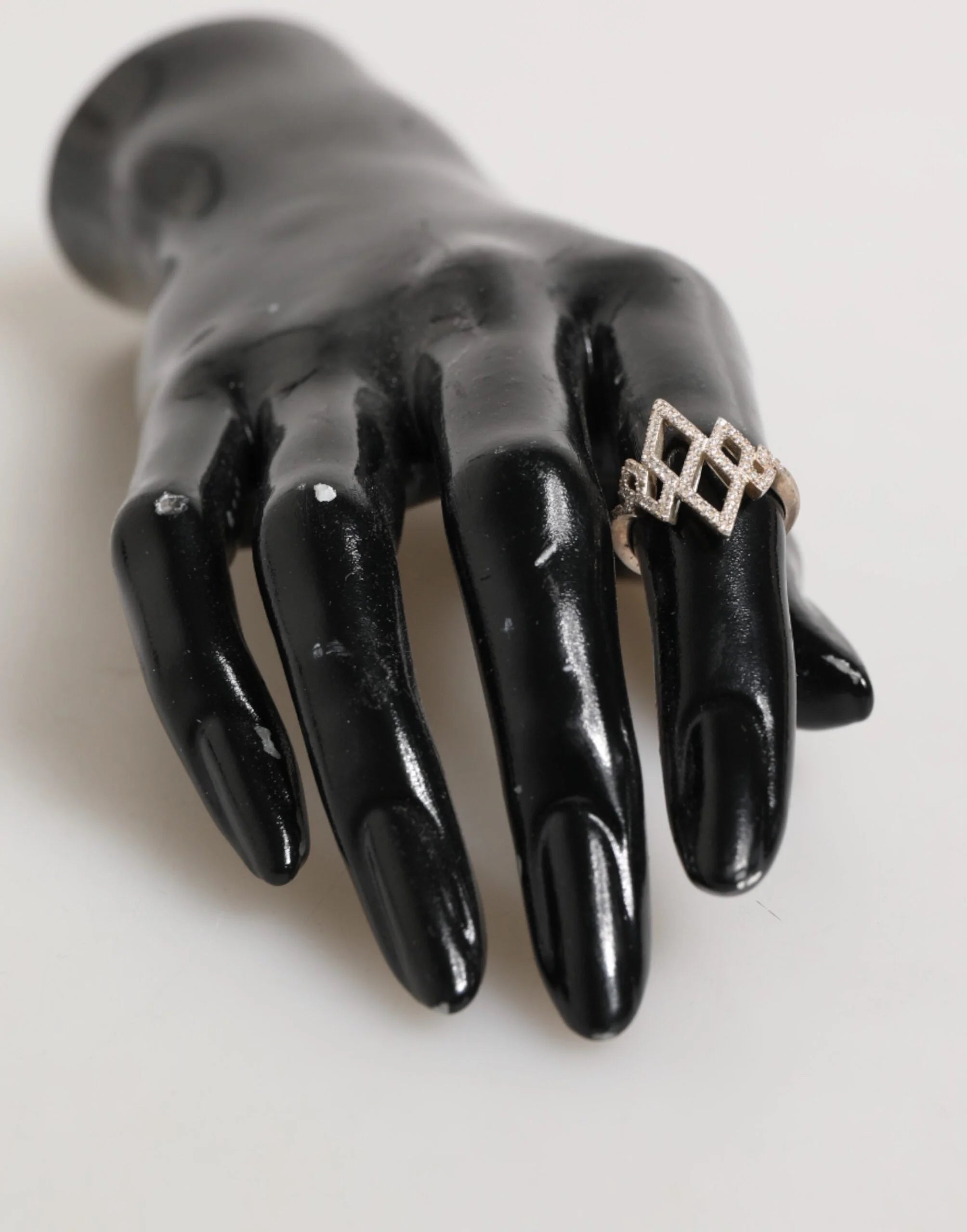 Nialaya Geometric Diamond Shape Pave CZ Crystal Jewelry Ring - EU57 | US8,5 - Rings