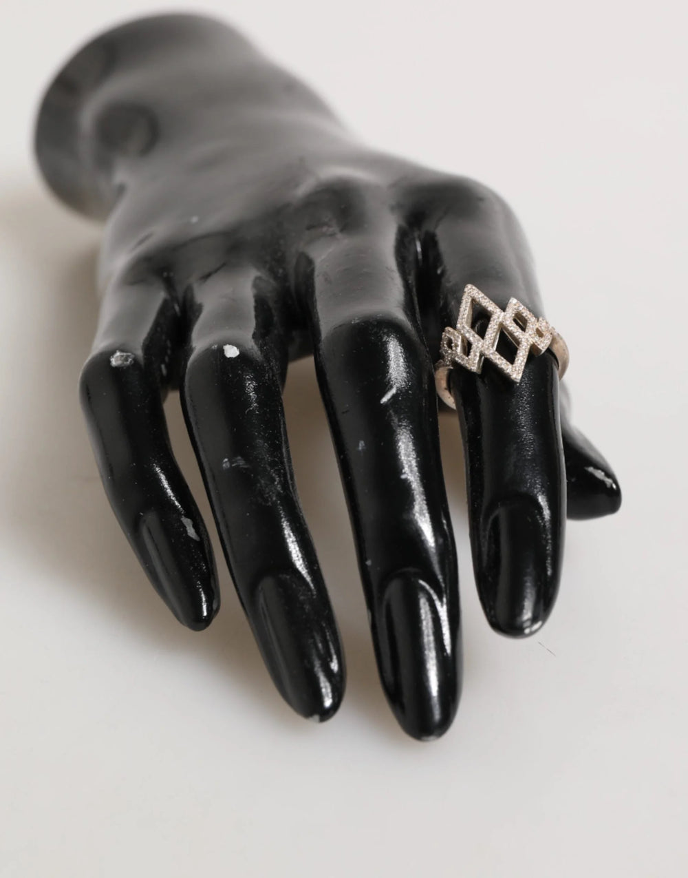 Nialaya Geometric Diamond Shape Pave CZ Crystal Jewelry Ring - EU57 | US8,5 - Rings