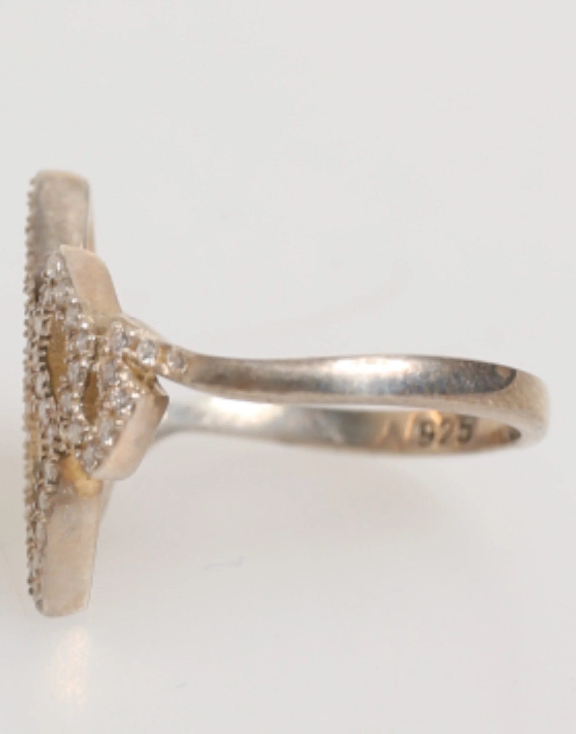 Nialaya Geometric Diamond Shape Pave CZ Crystal Jewelry Ring - EU57 | US8,5