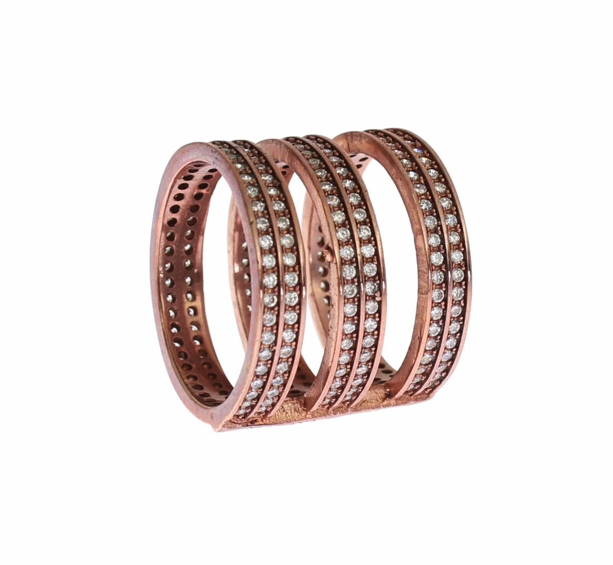 Nialaya Gold 925 Silver Clear CZ Pink Ring - Rings