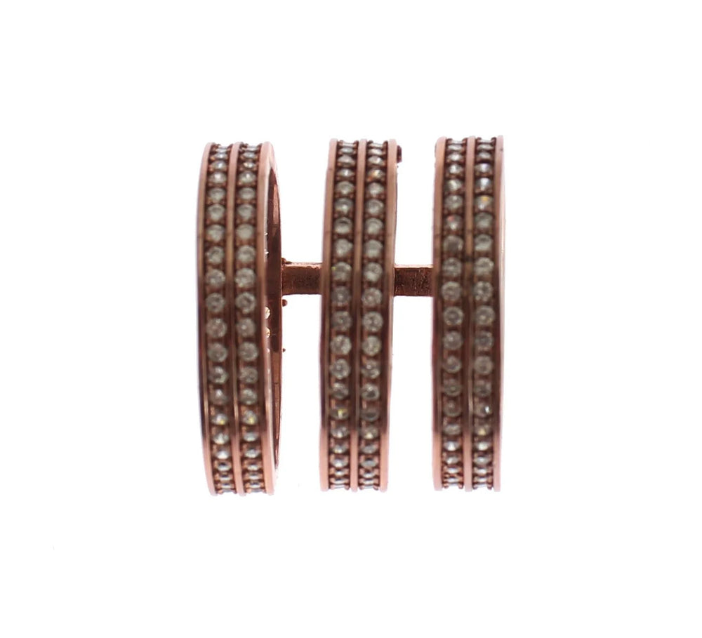 Nialaya Gold 925 Silver Clear CZ Pink Ring - Rings