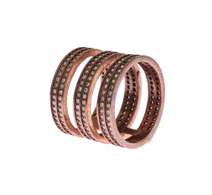 Nialaya Gold 925 Silver Clear CZ Pink Ring - Rings