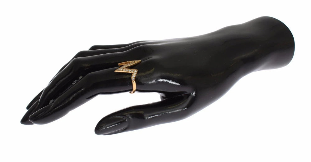 Nialaya Gold 925 Silver Womens Clear CZ 18K Ring - EU47 | US4 - Rings