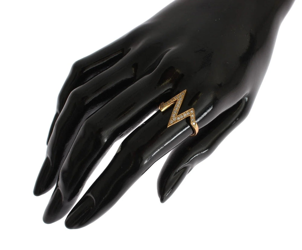 Nialaya Gold 925 Silver Womens Clear CZ 18K Ring - EU47 | US4 - Rings