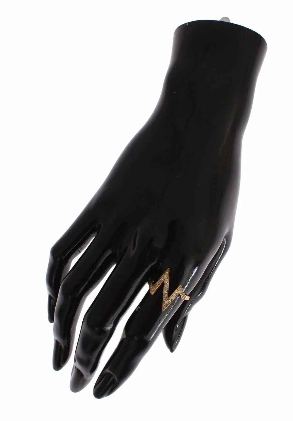 Nialaya Gold 925 Silver Womens Clear CZ 18K Ring - EU47 | US4 - Rings