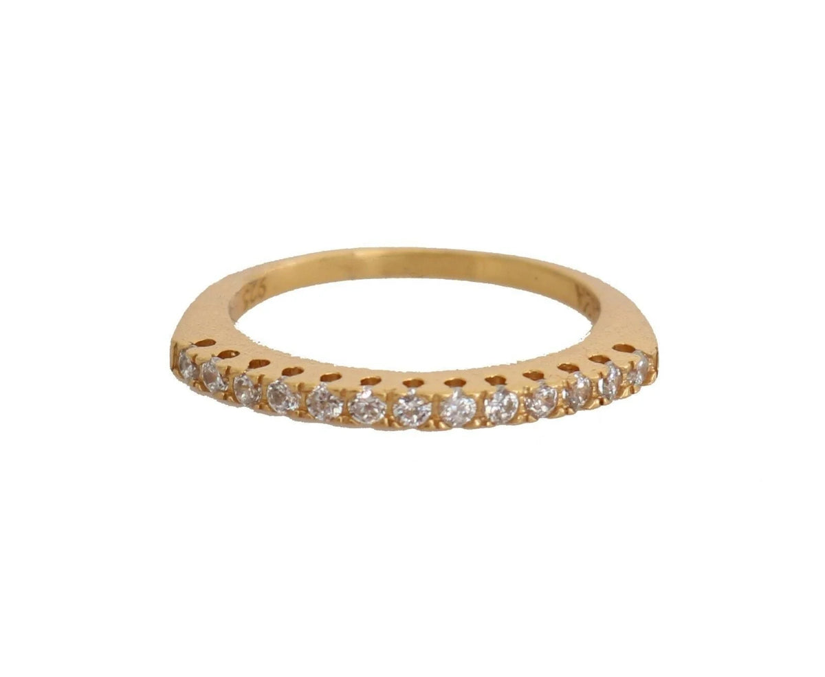 Nialaya Gold Authentic Womens Clear CZ Gold 925 Silver Ring - Rings
