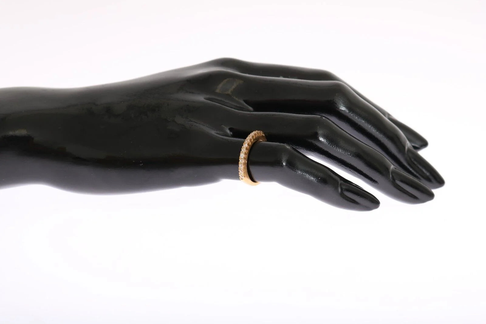 Nialaya Gold Authentic Womens Clear CZ Gold 925 Silver Ring - Rings