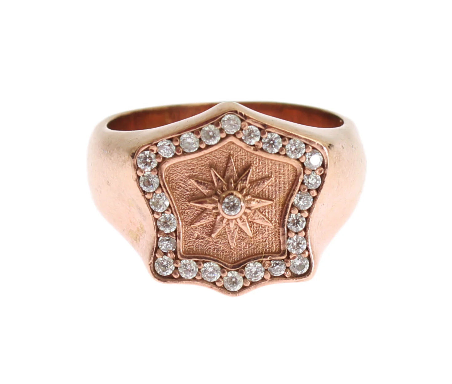 Nialaya Pink Gold 925 Silver Authentic Clear Ring - Rings