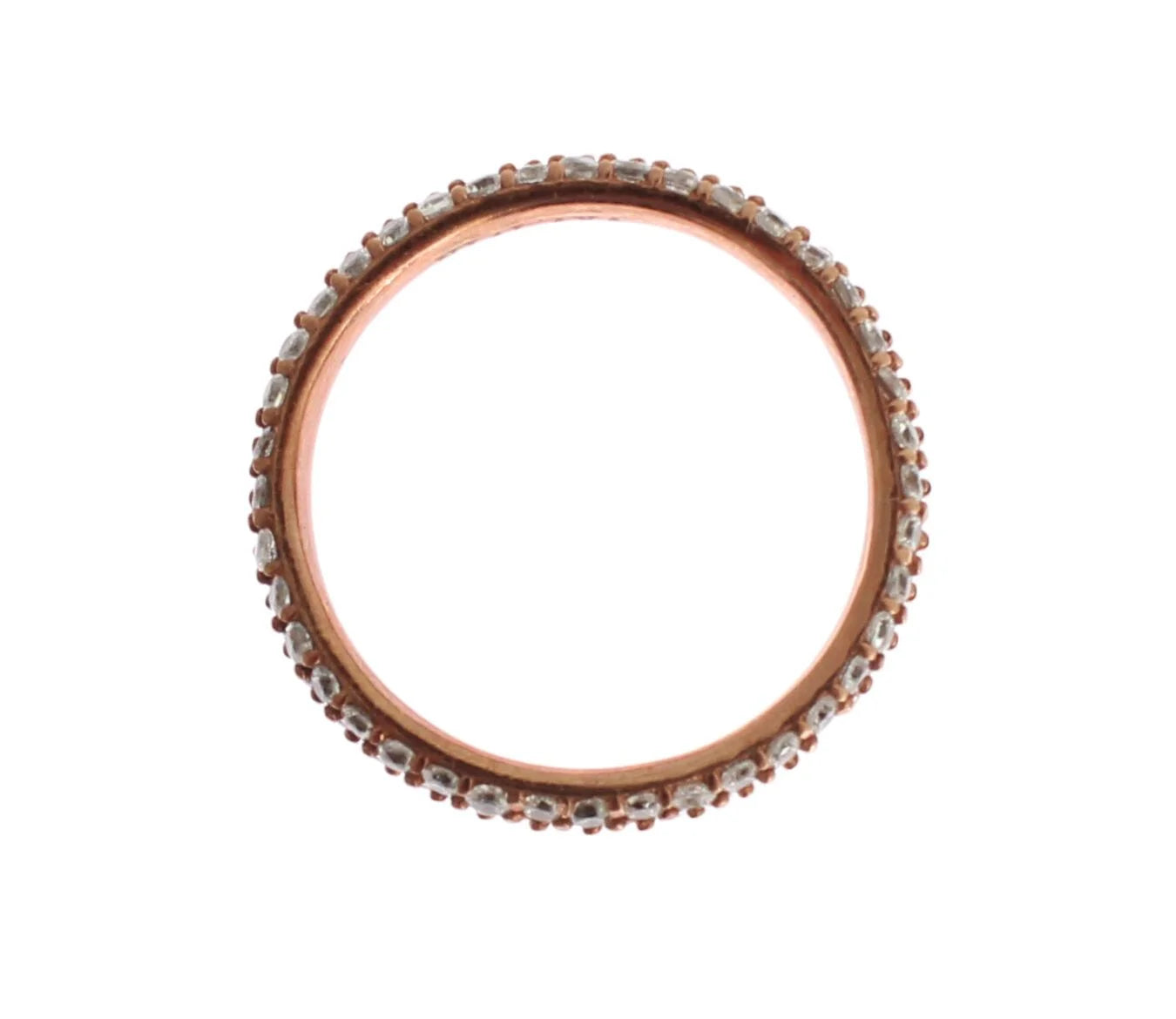 Nialaya Pink Gold 925 Silver Clear CZ Ring - EU57 | US8,5 - Rings