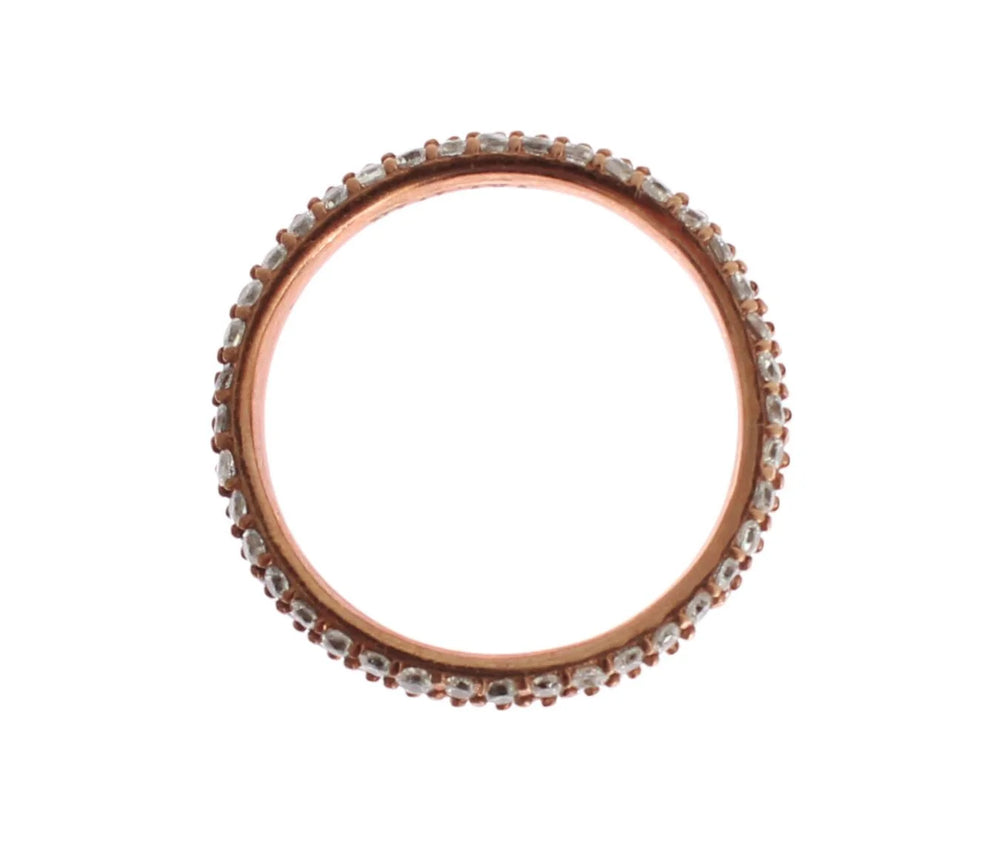 Nialaya Pink Gold 925 Silver Clear CZ Ring - EU57 | US8,5 - Rings