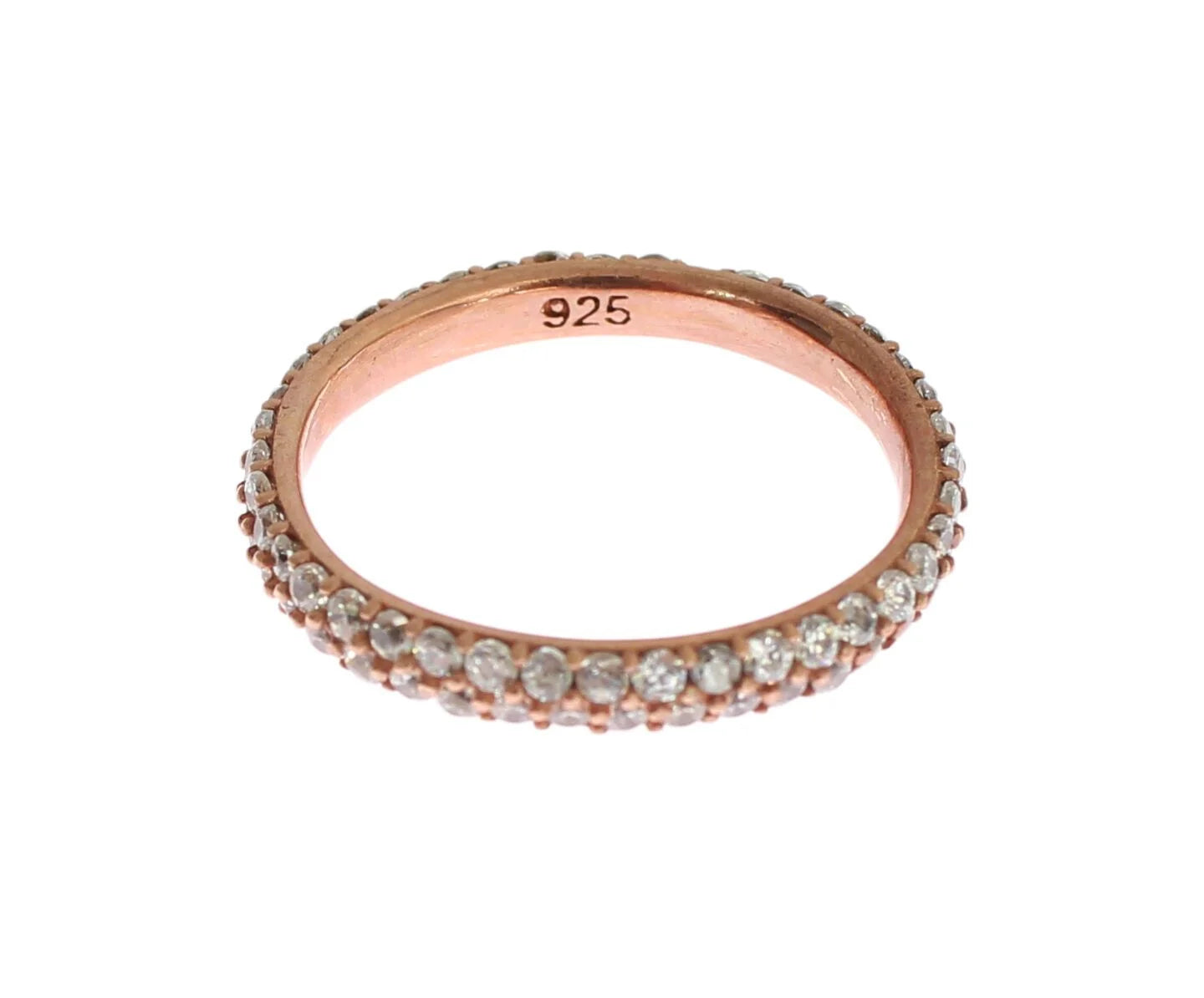 Nialaya Pink Gold 925 Silver Clear CZ Ring - EU57 | US8,5 - Rings