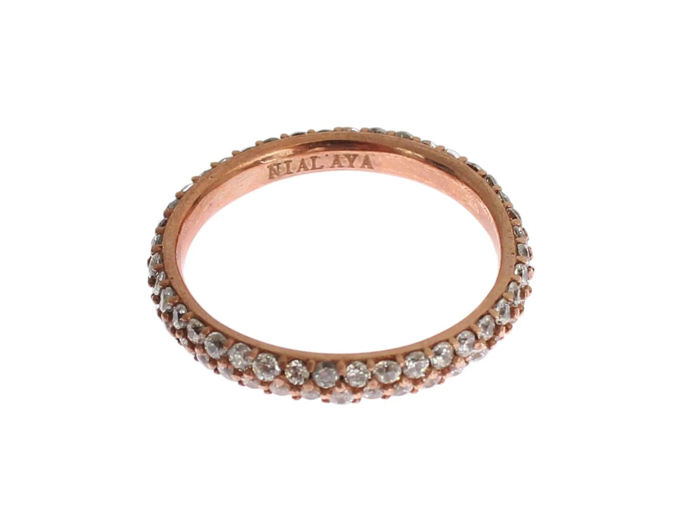 Nialaya Pink Gold 925 Silver Clear CZ Ring - EU57 | US8,5 - Rings