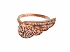 Nialaya Pink Gold 925 Silver Womens Clear CZ Ring - Rings