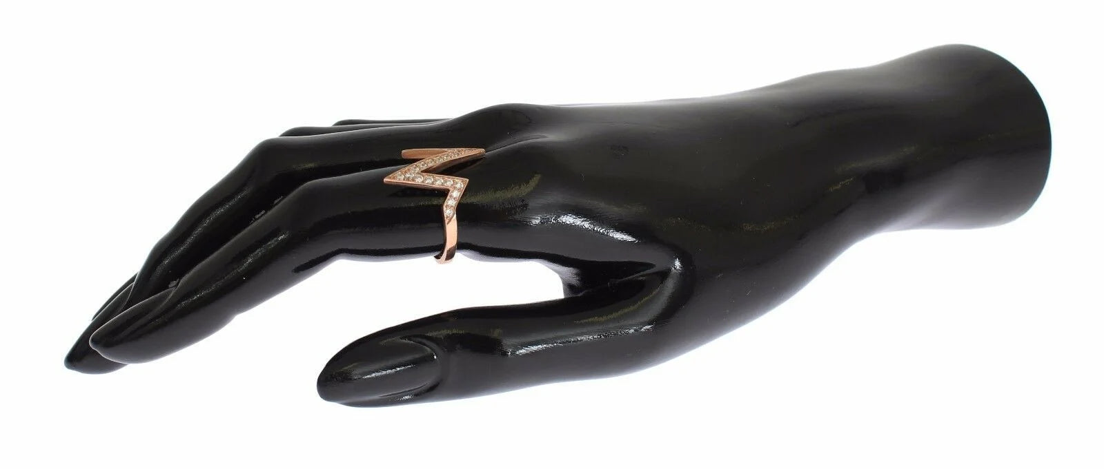 Nialaya Pink Gold 925 Silver Womens Clear Ring - EU47 | US4 - Rings