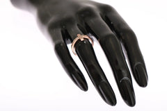 Nialaya Pink Gold 925 Silver Womens Cross CZ Ring - Rings