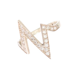 Nialaya Silver Authentic Womens Clear Ring - Rings