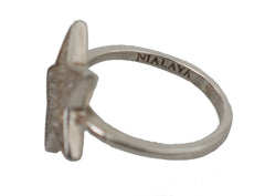 Nialaya Silver Womens Clear CZ Star 925 Ring - Rings