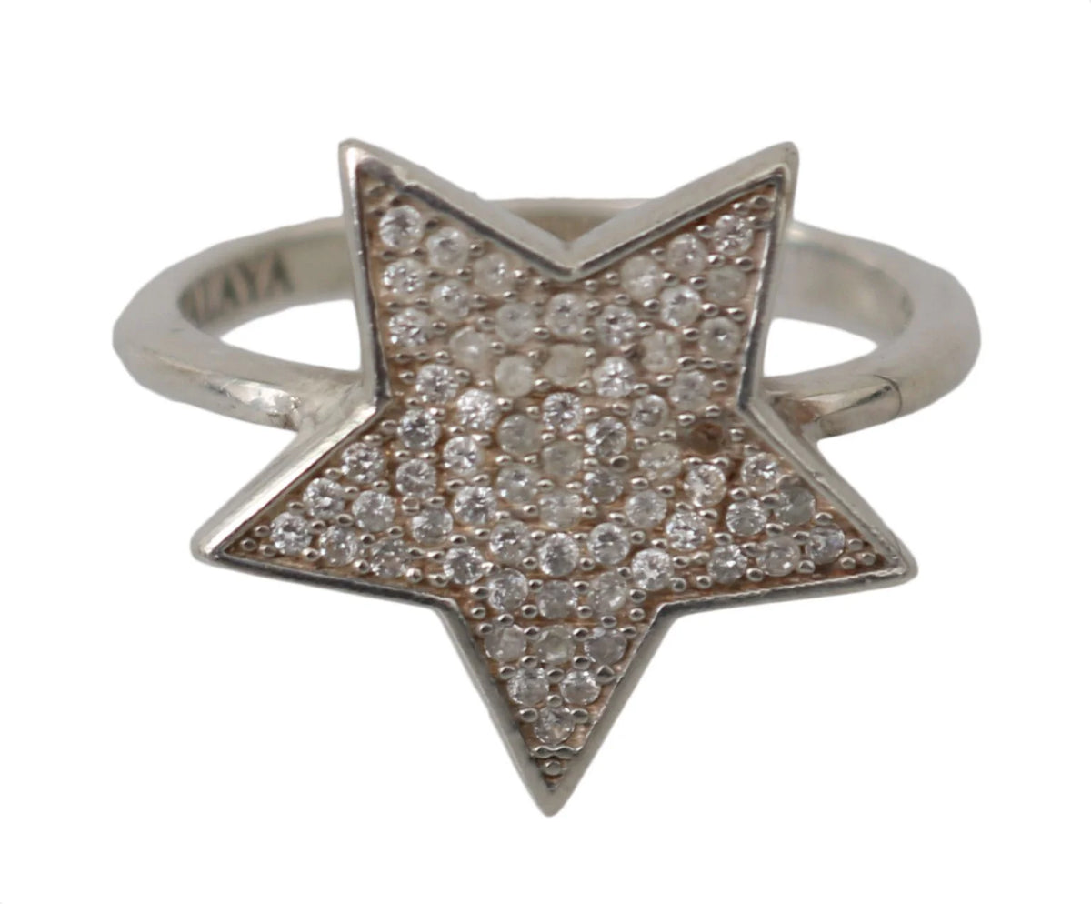 Nialaya Silver Womens Clear CZ Star 925 Ring - Rings