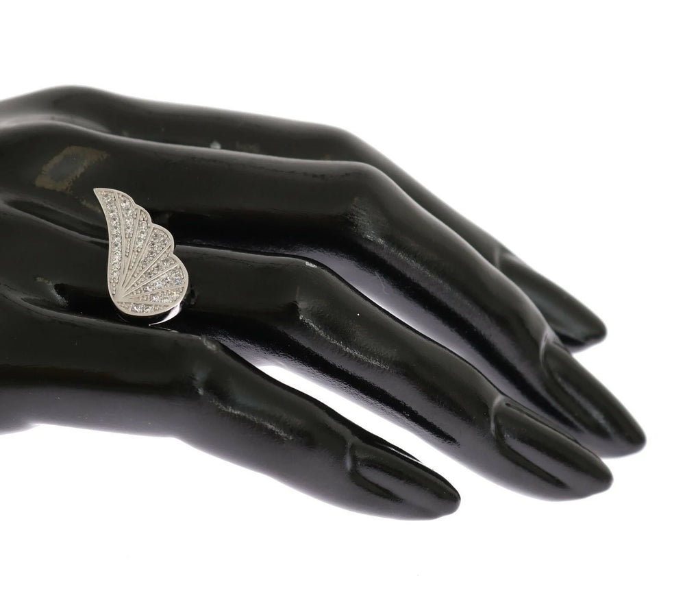 Nialaya Silver Womens Wing Clear CZ 925 Silver Ring - Rings