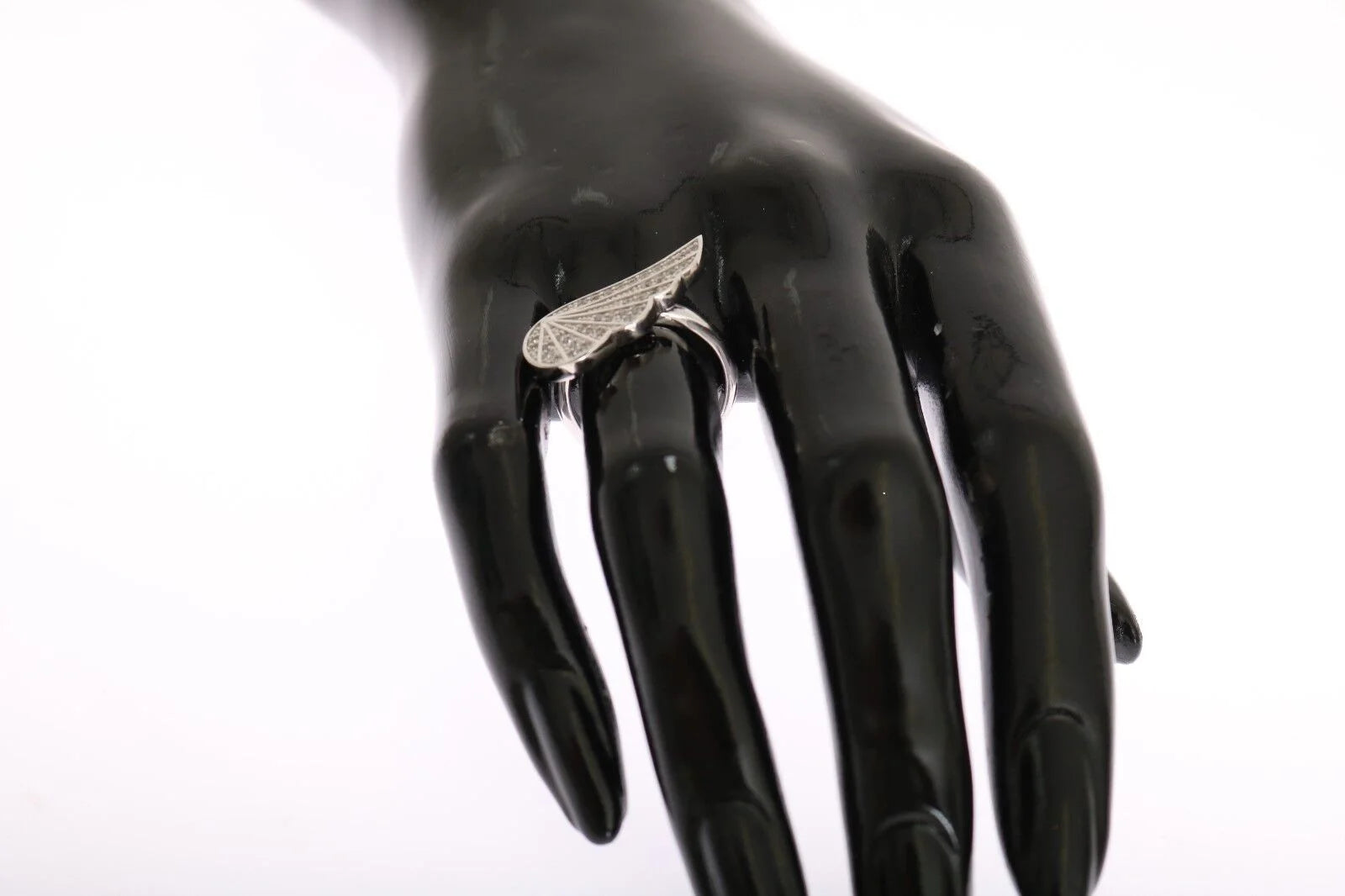 Nialaya Silver Womens Wing Clear CZ 925 Silver Ring - Rings