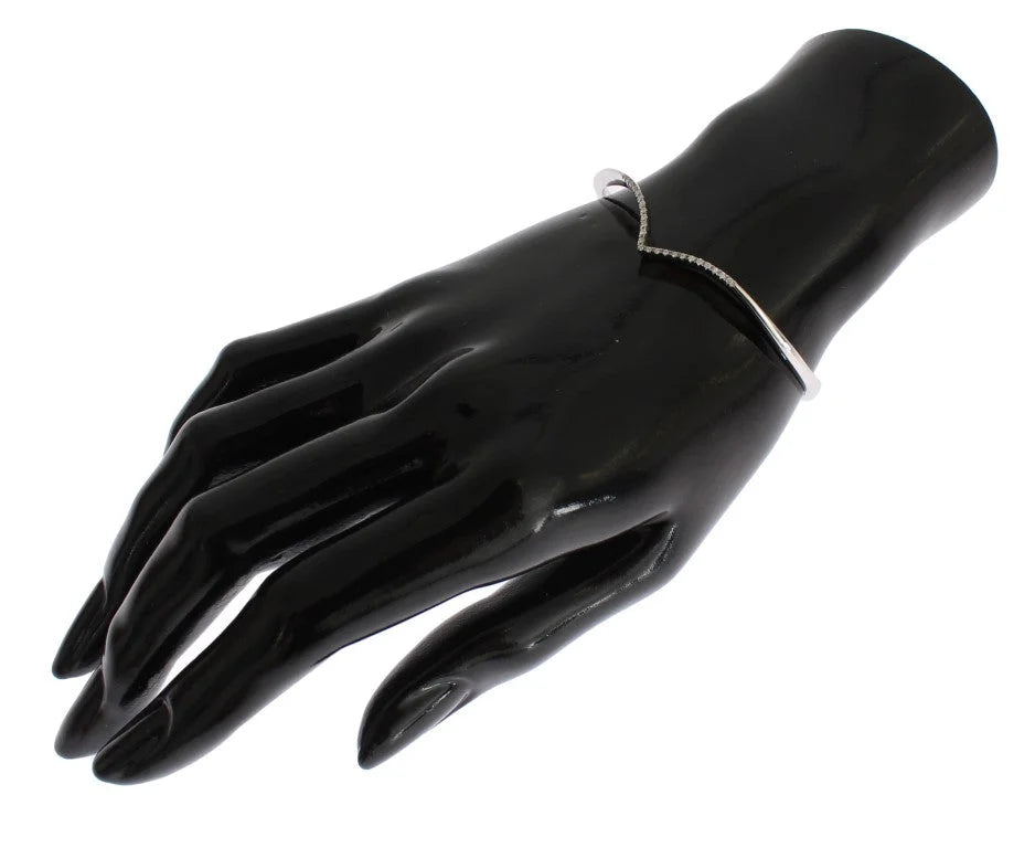 Nialaya Skyfall CZ 925 Silver Bangle Bracelet - Bracelets