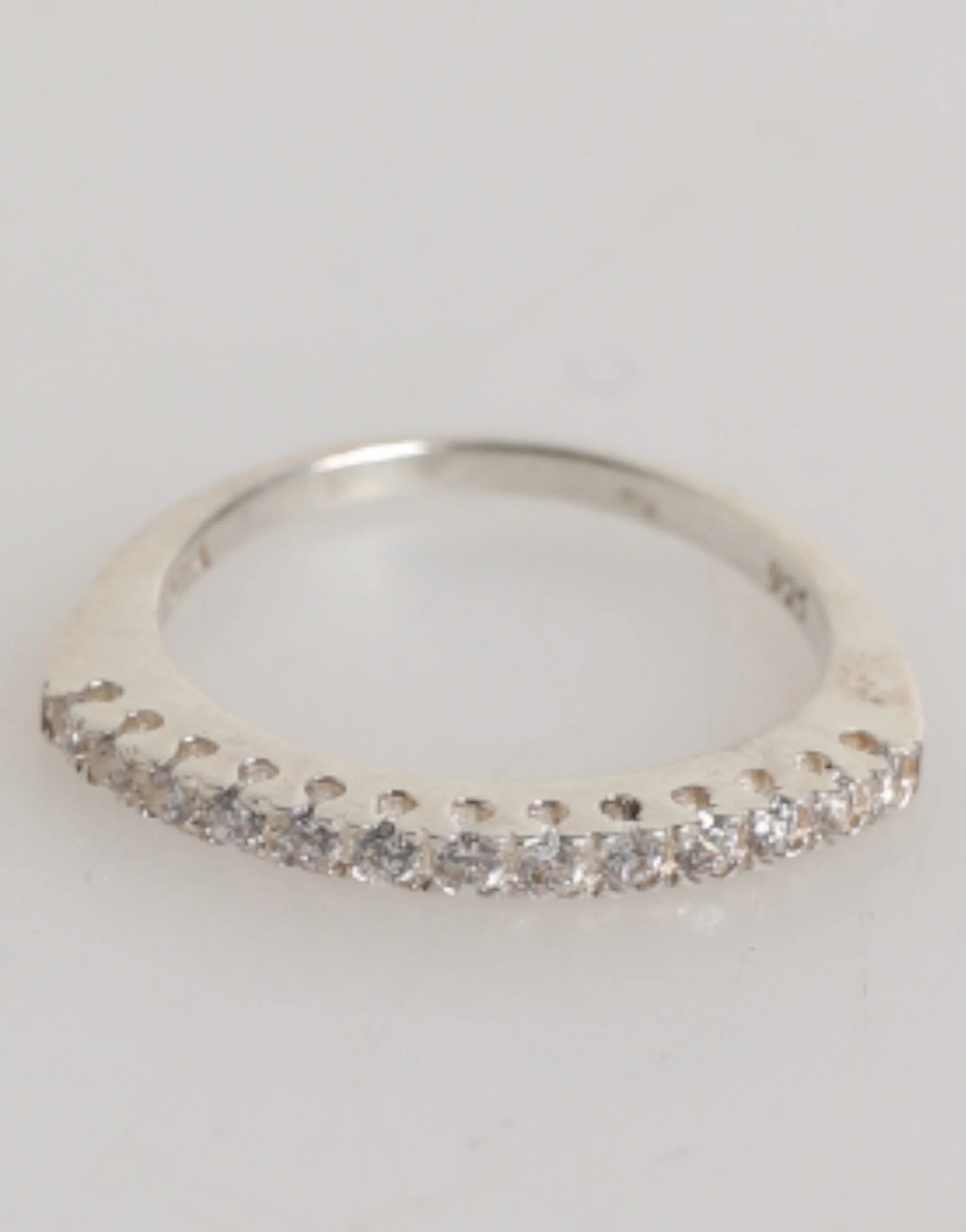 Nialaya Sterling Silver 925 Band Pave CZ Crystal Eternity Ring - Rings
