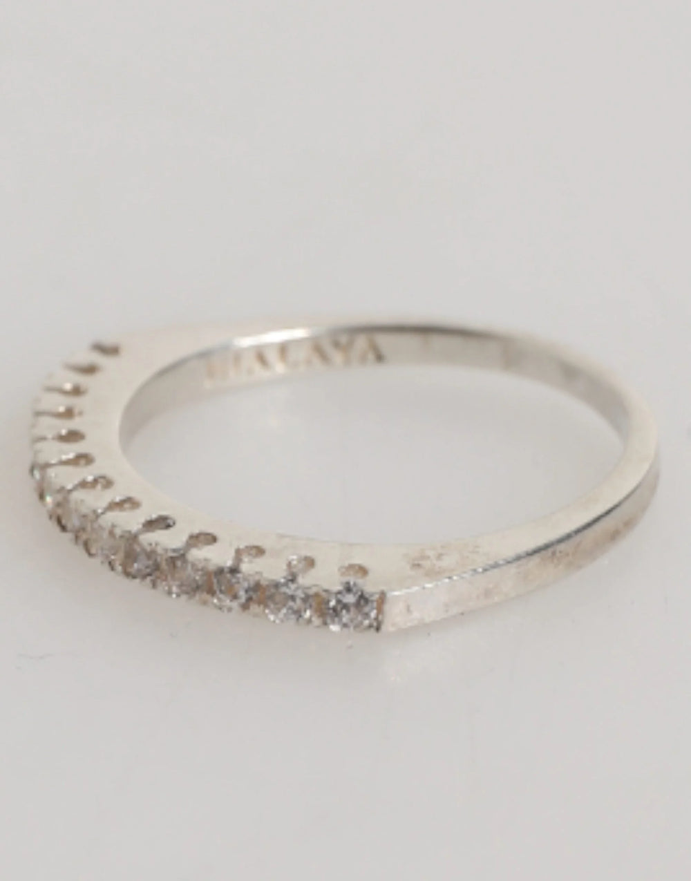 Nialaya Sterling Silver 925 Band Pave CZ Crystal Eternity Ring - Rings