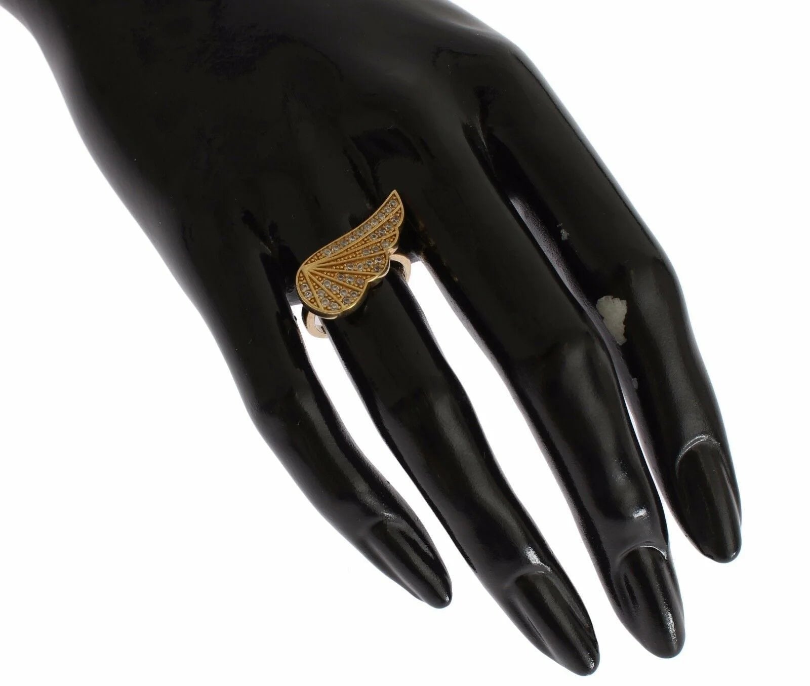 Nialaya Womens Clear CZ Gold 925 Silver Authentic Ring - EU48 | US4.5 - Rings