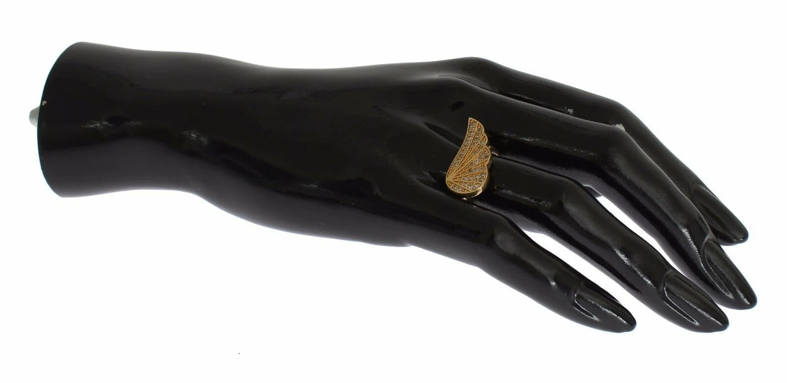 Nialaya Womens Clear CZ Gold 925 Silver Authentic Ring - EU48 | US4.5 - Rings