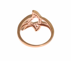 Nialaya Womens Clear CZ Gold 925 Silver Ring - EU57 | US8,5