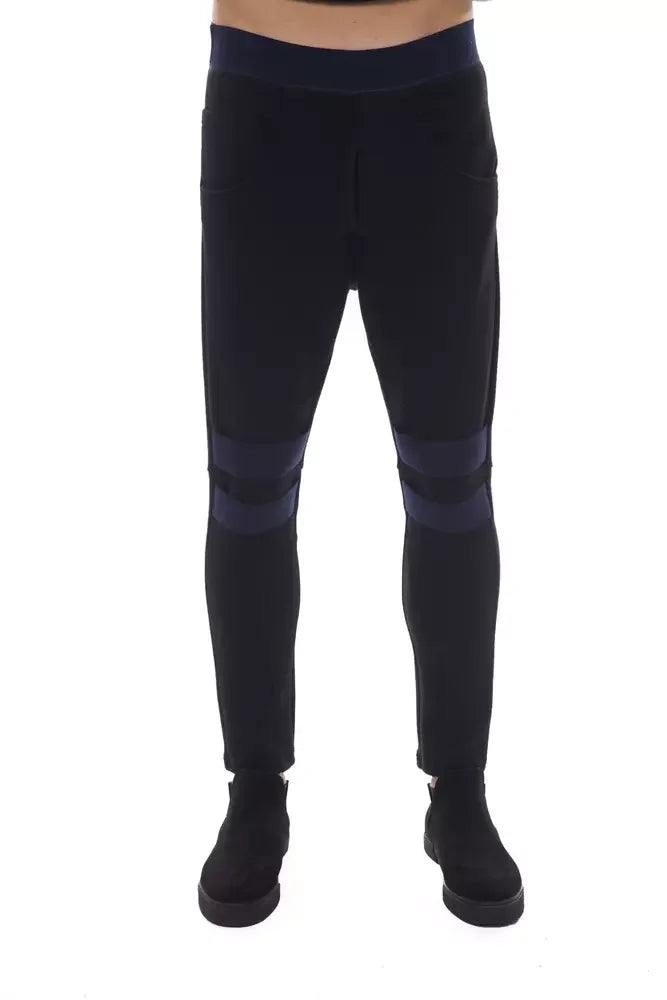 Nicolo Tonetto Black Viscose Men Pant - S - Joggers