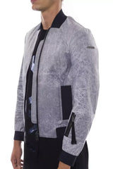 Nicolo Tonetto Gray Polyester Men Bomber Jacket - XS - Bomber Jackets