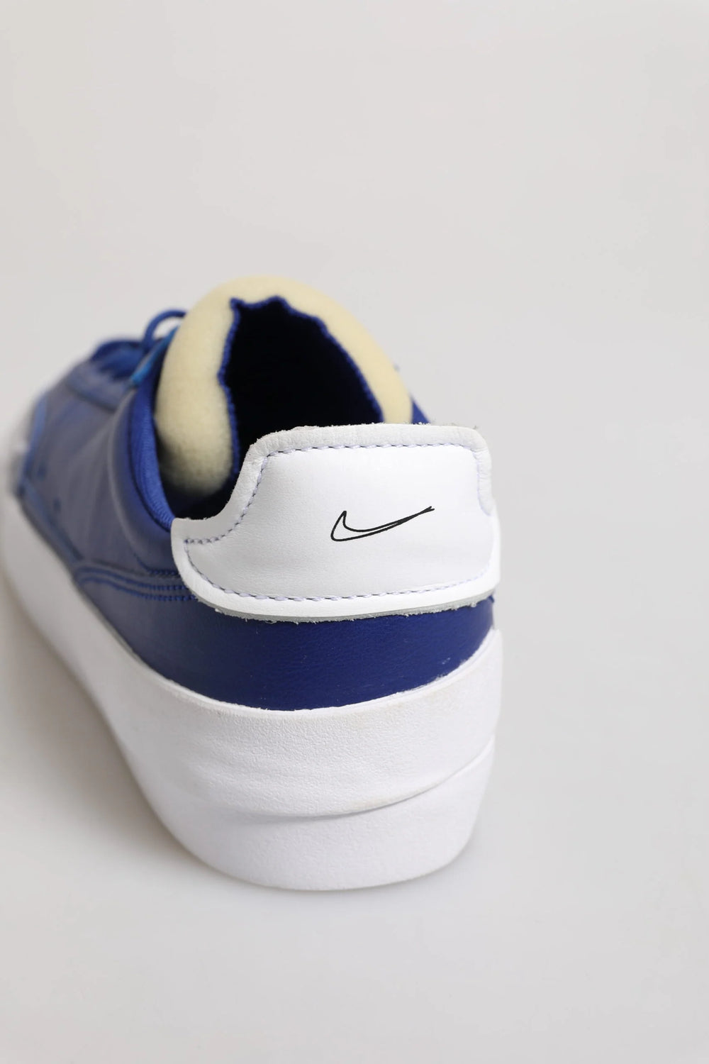 Nike White Blue Lace Up Low Top Drop-Type PRM Sneakers Shoes - EU40.5/US7.5 - Sneakers