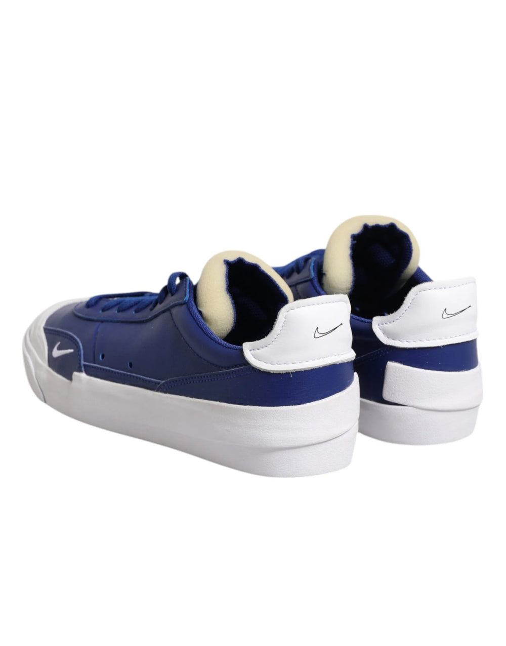 Nike White Blue Lace Up Low Top Drop-Type PRM Sneakers Shoes - EU40.5/US7.5 - Sneakers