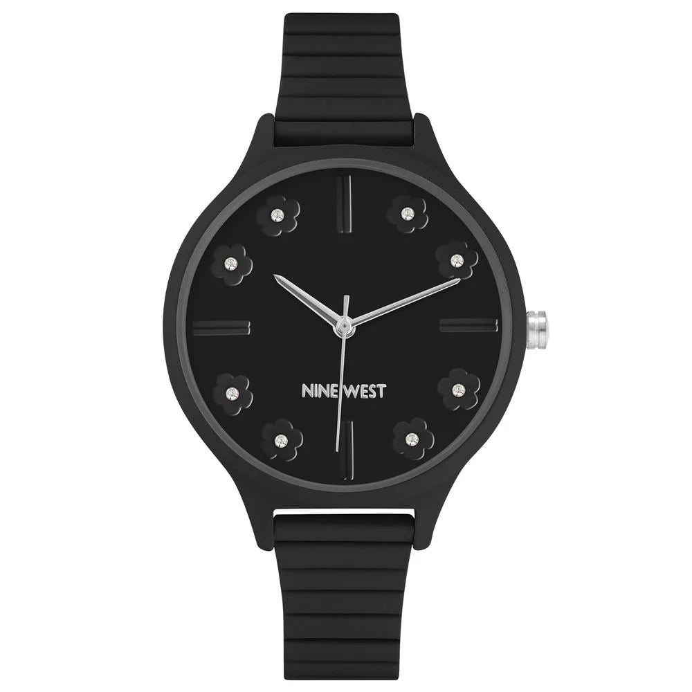 Nine West Black Plastic Dress Watch