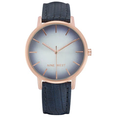 Nine West Blue Leather Dress Watch