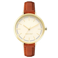 Nine West Brown Leather Dress Watch