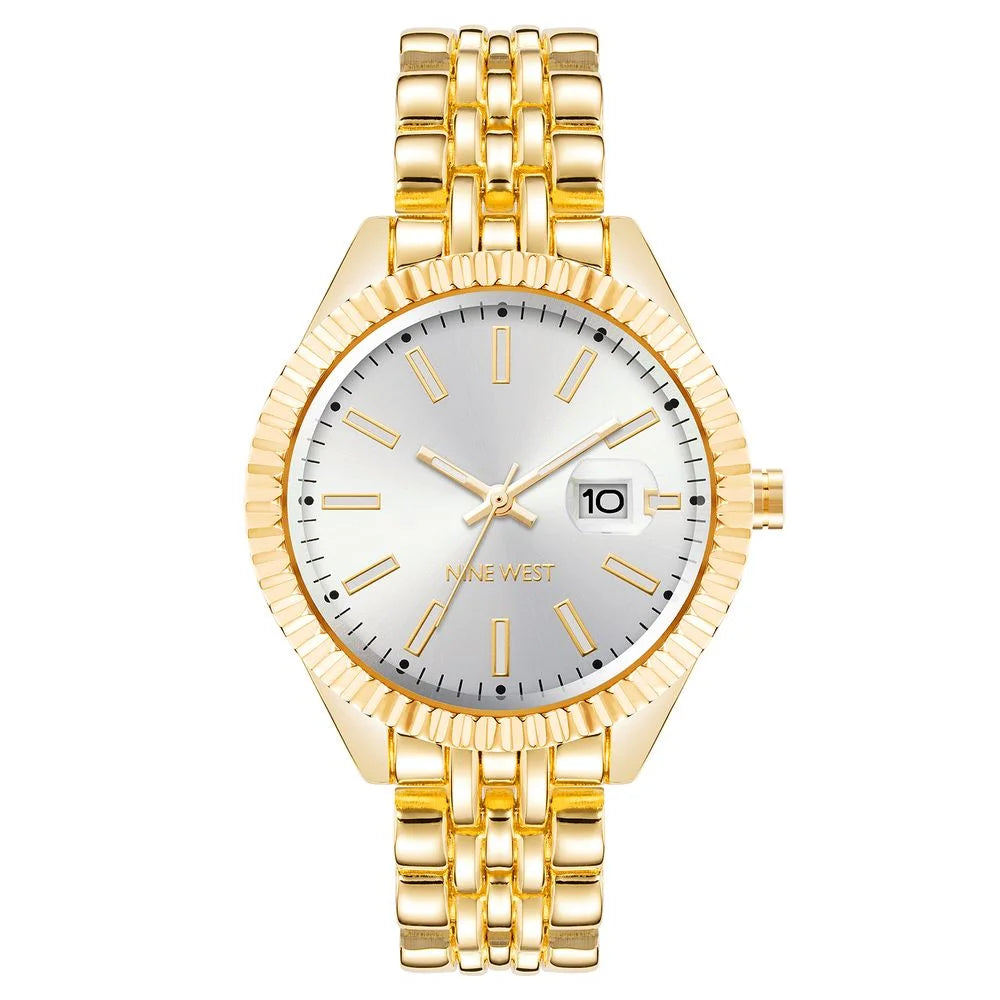 Nine West Gold Metal Dress Watch
