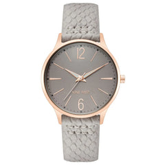 Nine West Gray Leather Dress Watch