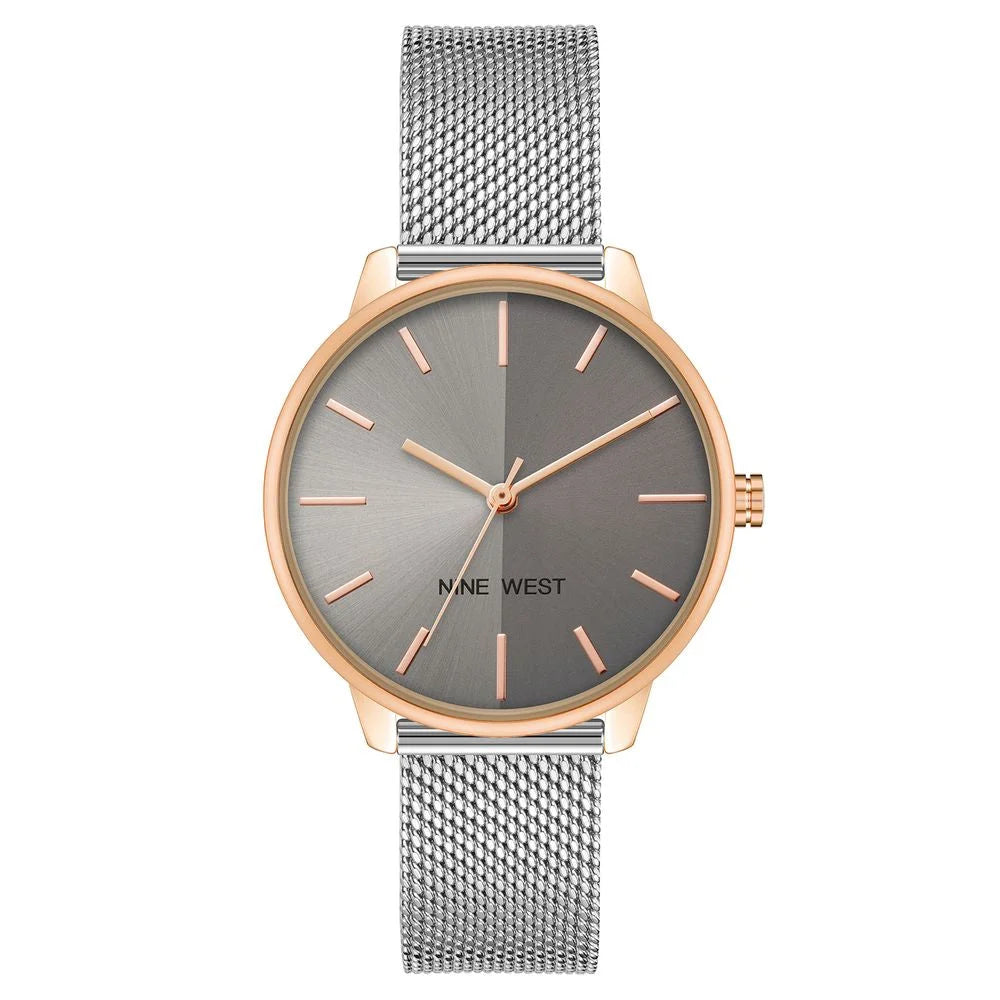 Nine West Gray Stainless Steel Bracelet Watch