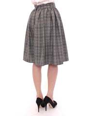NOEMI ALEMÁN Gray Checkered Wool Shorts Skirt - Skirts