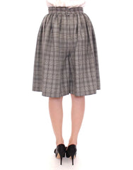 NOEMI ALEMÁN Gray Checkered Wool Shorts Skirt - Skirts