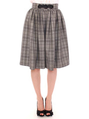 NOEMI ALEMÁN Gray Checkered Wool Shorts Skirt - Skirts