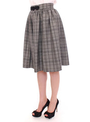 NOEMI ALEMÁN Gray Checkered Wool Shorts Skirt - Skirts