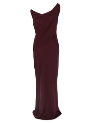 Norma Kamali Bordeaux Polyester Long Dress