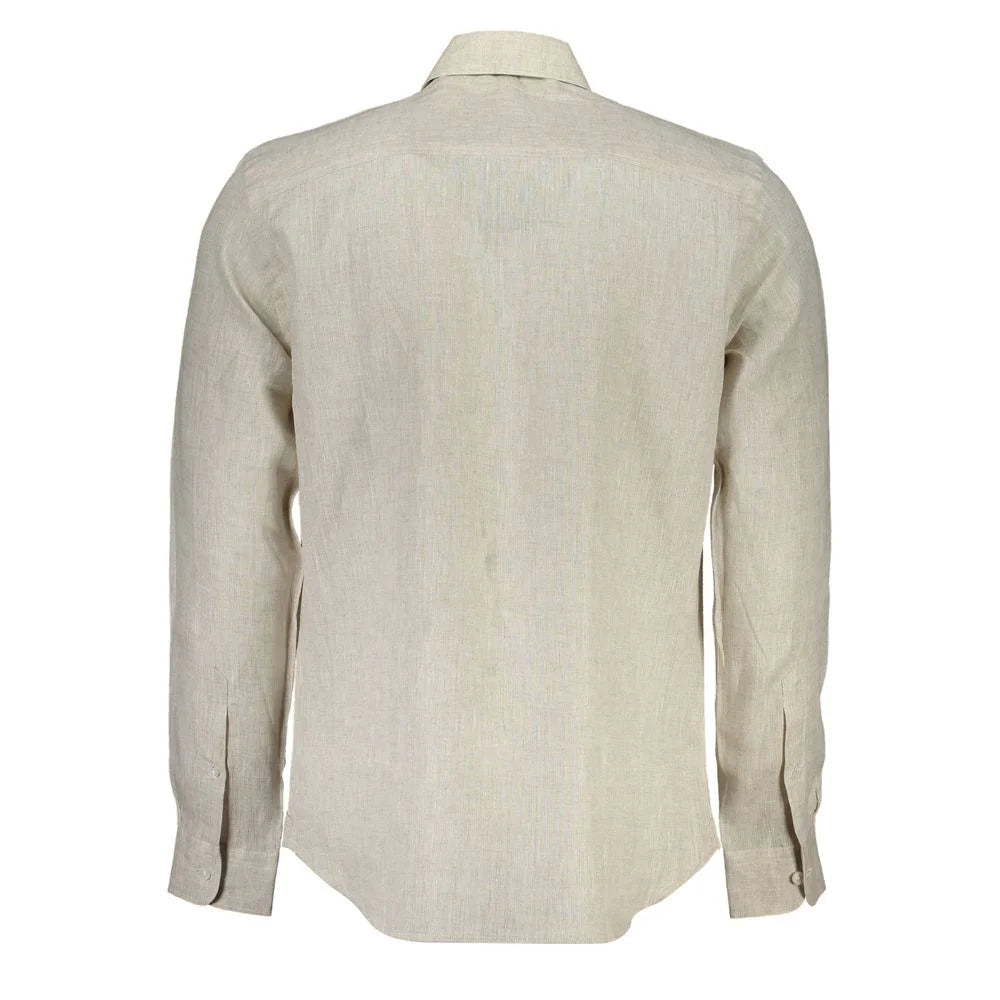 North Sails Beige Linen Men Shirt - Shirts