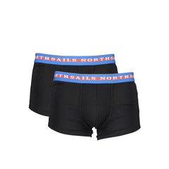 North Sails Black Cotton Men Boxer Pair - S