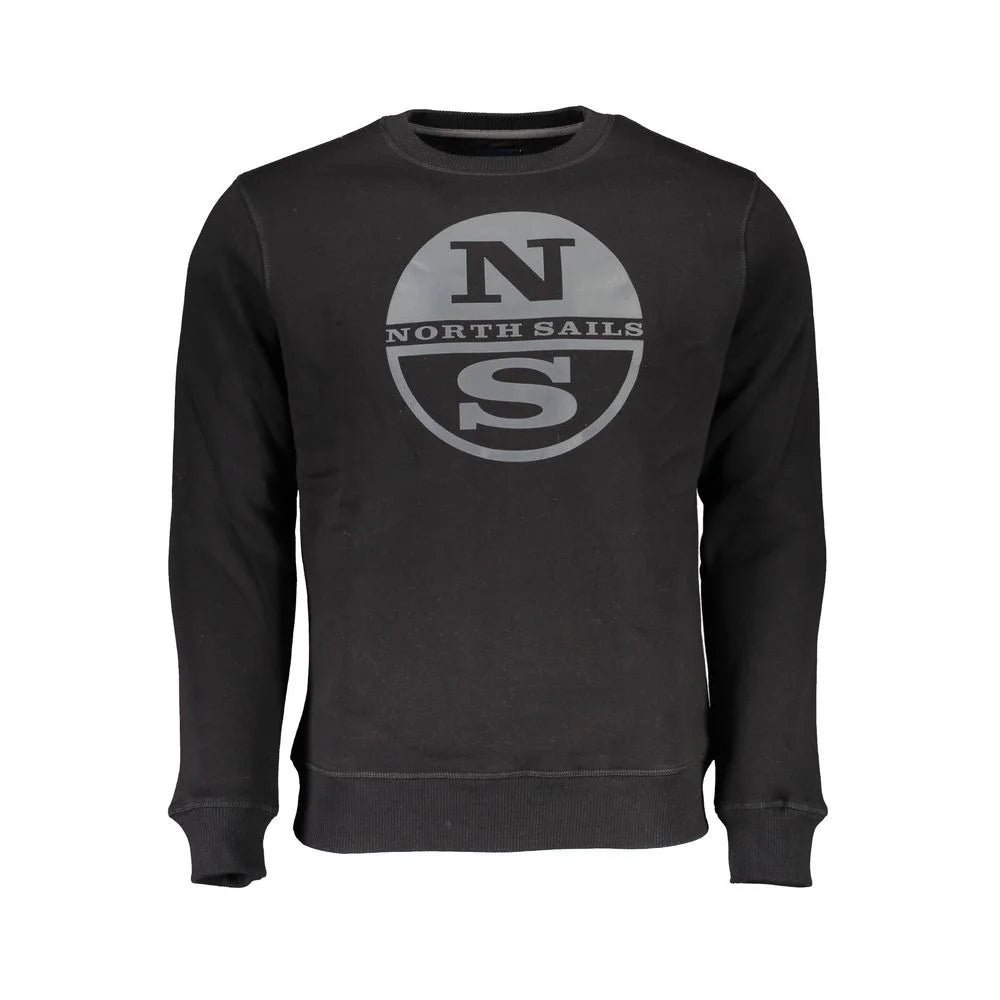 North Sails Black Cotton Men Sweater - Sweatshirts